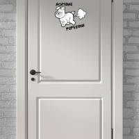 WC-Toiletten AufkleberAchtung Pupszone-Tür-Bad-Toilette-Cartoon Aufkleber-Wunschtext-Personalisierbar Bild 5