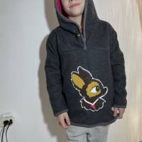 Gefütterter Walk Hoodie - Pullover mit Kapuze Größe 128 Kapuzenpullover Winterpullover Bild 8