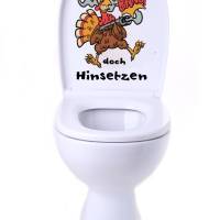 WC-Toiletten Aufkleber Ich sagte doch Hinsetzen-Tür-Bad-Toilette-Cartoon Aufkleber-Wunschtext-Personalisierbar Bild 2