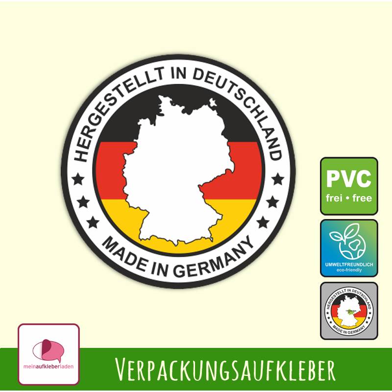 Aufkleber - rund  Made in Germany - Hergestellt in Deutschland