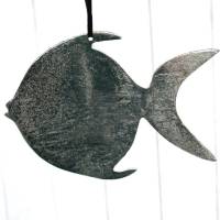Deko Hänger maritim Fisch Metall silberfarbig Bild 1