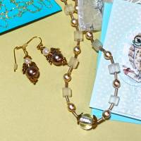Set Ohrringe Engel und Kette weiß goldfarben in Geschenkverpackung mit Mini Karte Muttertagsgeschenk Bild 5