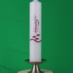 Kerzenleuchter mit großem Dorn, Messing, matt vernickelt für Kerzen von 50 bis 60 mm Durchmesser Bild 7