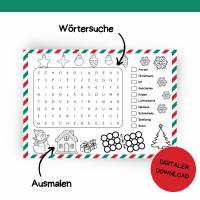 Kinder-Aktivitäten Weihnachten Druckvorlage - Bastelideen zum Selberdrucken - Bastelbuch für Kinder - Digitaler Download Bild 4