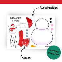Kinder-Aktivitäten Weihnachten Druckvorlage - Bastelideen zum Selberdrucken - Bastelbuch für Kinder - Digitaler Download Bild 9