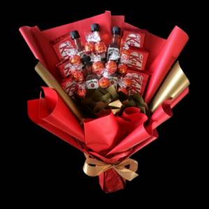 Essbarer Blumenstrauß - Jim Beam, Lindt LINDOR, KitKat, gift, Geschenk Bild 1