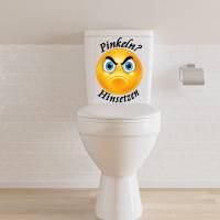 WC-Toiletten Aufkleber Emotion Pinkeln ?-Sticker-Tür-Fun-Bad-Toilette-Cartoon Aufkleber- Wunschtext-Personalisierbar Bild 3