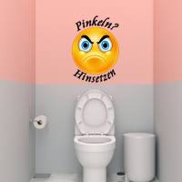 WC-Toiletten Aufkleber Emotion Pinkeln ?-Sticker-Tür-Fun-Bad-Toilette-Cartoon Aufkleber- Wunschtext-Personalisierbar Bild 4