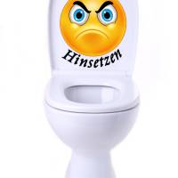 WC-Toiletten Aufkleber Emotion Pinkeln ?-Sticker-Tür-Fun-Bad-Toilette-Cartoon Aufkleber- Wunschtext-Personalisierbar Bild 5