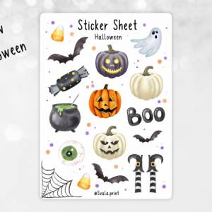 Sticker Halloween | Geister | Aufkleber Bulletjournal | Journal Sticker | Watercolor Bild 2