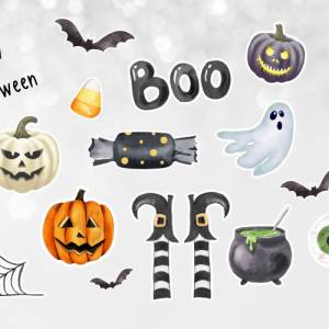 Sticker Halloween | Geister | Aufkleber Bulletjournal | Journal Sticker | Watercolor Bild 5