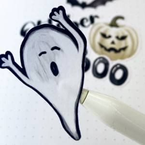 Sticker Halloween | Geister | Aufkleber Bulletjournal | Journal Sticker | Watercolor Bild 9