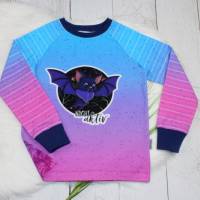 Fledermaus | Langarmshirt | Mädchenshirt | Raglanshirt | Handmade | türkis | pink | dunkelblau Bild 5