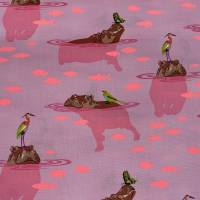 Everglow von Tula Pink für FreeSpirit / My Hippos Don’t Lie - Nova / Nilpferd, rosa / 0,5 m Patchworkstoff Bild 4