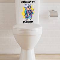 WC-Toiletten Aufkleber Oma Hingesetzt-Tür-Bad-Toilette-Cartoon Aufkleber-Wunschtext-Personalisierbar Bild 2