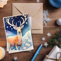 Weihnachtskarten "Christmas Hirsch" | 8 Motive Bundle | Digitaler Download | Selber drucken Bild 2