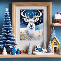 Weihnachtskarten "Christmas Hirsch" | 8 Motive Bundle | Digitaler Download | Selber drucken Bild 4