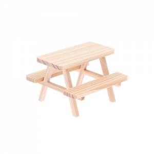 Minitisch mit Bänken | Zubehör Wichteltür | Sitzgruppe Holz mini Bild 1