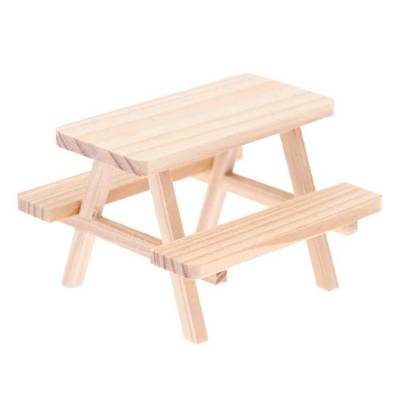 Minitisch mit Bänken | Zubehör Wichteltür | Sitzgruppe Holz mini