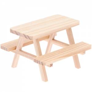 Minitisch mit Bänken | Zubehör Wichteltür | Sitzgruppe Holz mini Bild 4