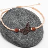 Makramee-Armband mit filigranem Zwischenstück Schmetterling Bild 1