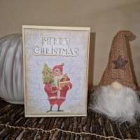 Festliche Geschenkkarten / Tannenbaum Grußkarte / Weihnachtsmann Karte / Weihnachtspostkarte mit Santa Motiv Bild 1