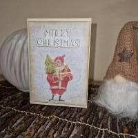 Festliche Geschenkkarten / Tannenbaum Grußkarte / Weihnachtsmann Karte / Weihnachtspostkarte mit Santa Motiv Bild 3