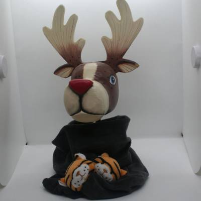 Kinderschal Tigerbrüder in anthrazit