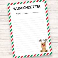 Wunschzettel für Weihnachten Druckvorlage - Wunschliste zum Selberdrucken - Weihnachtsmann - Digitaler Download Bild 9