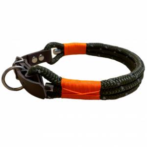 Hundeleine und Halsband Set, beides verstellbar, oliv reflektierend, neonorange, 8 oder 10 mm Stärke, Jagd Farben Bild 5