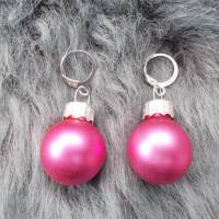 *Merry Christmas pink matt*   Ohrhänger aus kleinen Weihnachskugeln Bild 1