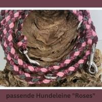 Paracord Hundehalsband mit Klickverschluss "Crossing burgundy", reflektierend Bild 6