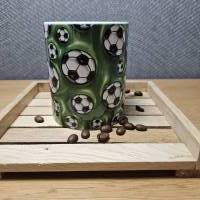 Fußball Tasse, 3D Optik, Keramik Tasse, Kaffeetasse 330 ml Bild 1