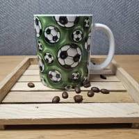 Fußball Tasse, 3D Optik, Keramik Tasse, Kaffeetasse 330 ml Bild 2