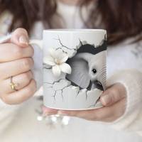 Süße Elefanten Tasse aus Keramik | Bedruckte Kaffeetasse für den Morgenkaffee Bild 2