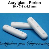 Acrylglas Perlen - weiss - ca. 30x7,6x5,7mm Bild 1