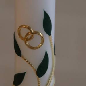 Hochzeitskerze mit goldenen Blattranken, Traukerze, Brautkerze, personalisiertes Hochzeitsgeschenk, Deko Hochzeit Bild 7