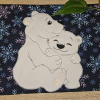Doodle Stickdatei Eisbärenmama/ Eisbärenpapa mit Kind Bild 2