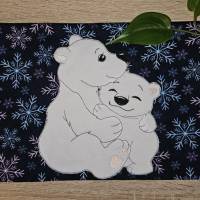 Doodle Stickdatei Eisbärenmama/ Eisbärenpapa mit Kind Bild 9