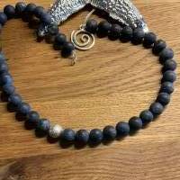 Handgefertigte Halskette,Blaue Perlenkette,Halsschmuck,blaue Kette,Schmuck, Geschenk für Sie,Edelsteinkette, Bild 1