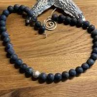 Handgefertigte Halskette,Blaue Perlenkette,Halsschmuck,blaue Kette,Schmuck, Geschenk für Sie,Edelsteinkette, Bild 4