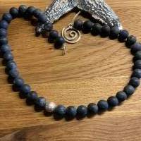 Handgefertigte Halskette,Blaue Perlenkette,Halsschmuck,blaue Kette,Schmuck, Geschenk für Sie,Edelsteinkette, Bild 6