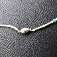 zarte Halskette mit echten Edelsteinen, von Hand gefertigt in blau, grün & rosa schimmert dieser erlesene Schmuck Bild 2