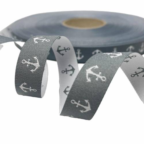 Webband Anker - 1 m - 1,50 Eur/m - grau - Ankerwebband - beidseitig nutzbar - farbenmix - 12 mm