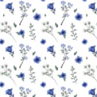 Vlies Bordüre: Blaue Blüten - optional selbstklebend - 20 cm Höhe Bild 10