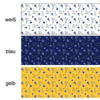 Vlies Bordüre: Blaue Blüten - optional selbstklebend - 20 cm Höhe Bild 2