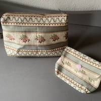 Kosmetiktasche, Kulturbeutel mit Minitasche aus hochwertigem Jacquard-Stoff , Geschenkset, Make up-Tasche Bild 2