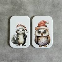 Button / Magnet: Weihnachtsliche Tiermotive ausm Wald ~ 68x44mm ~ Auswahl aus 10 Motiven Bild 3