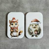 Button / Magnet: Weihnachtsliche Tiermotive ausm Wald ~ 68x44mm ~ Auswahl aus 10 Motiven Bild 4