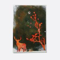 Postkartenset 3 Stück weihnachtliche Motive mit Hirsch nach Druckmotiven Bild 3